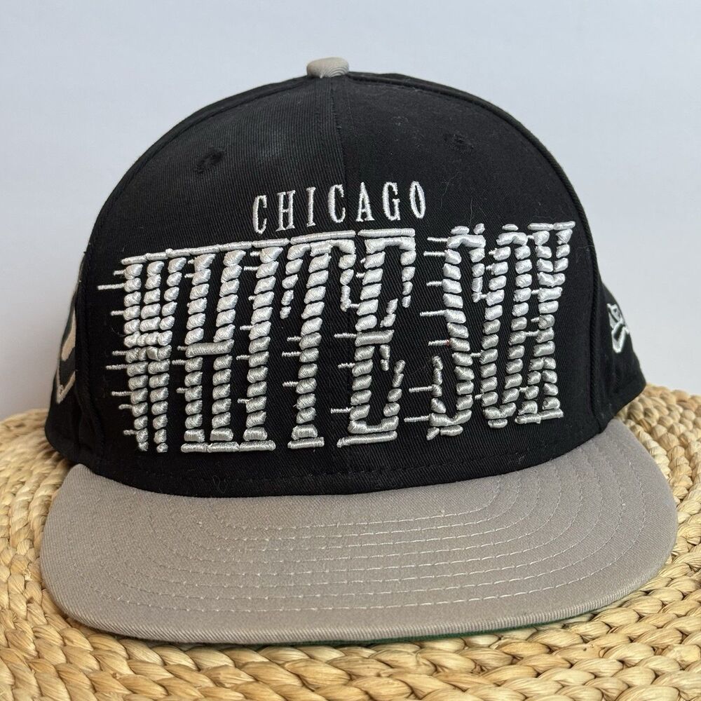Chicago White Sox Snapback Hat MLB Black/Gray New Era Unique Embroidery